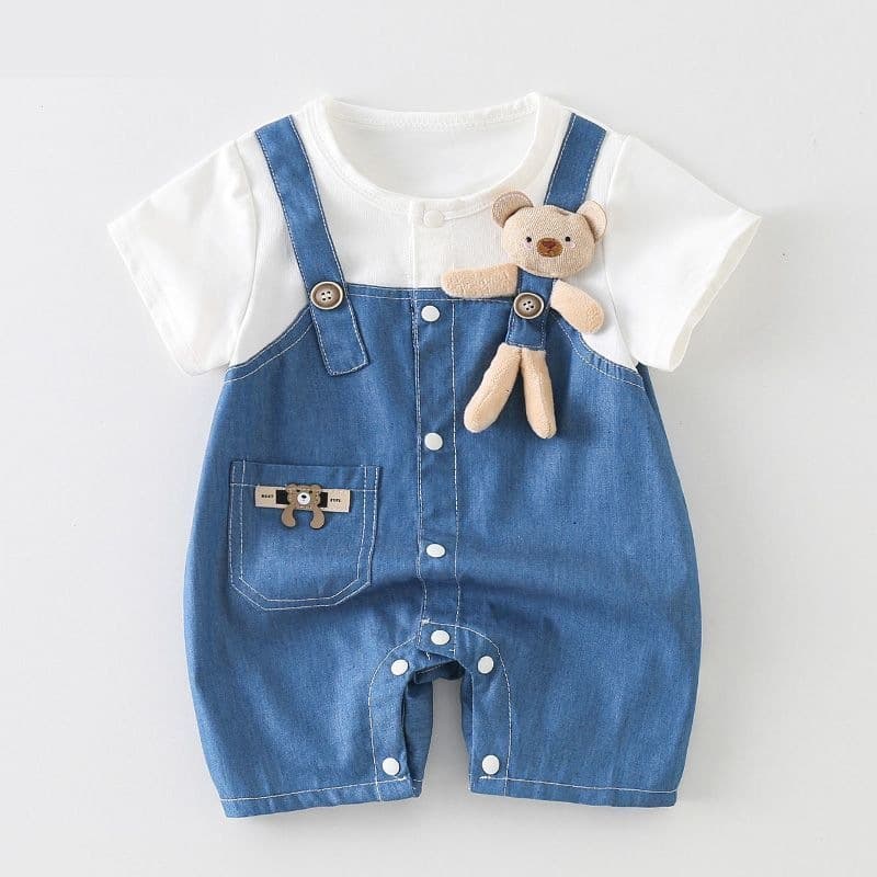 Baby One-Piece Clothing, Thin Style, Short-Sleeved Romper for Boys, Newborn Crawling Clothes, Shorts for Girls, Outdoor Wear