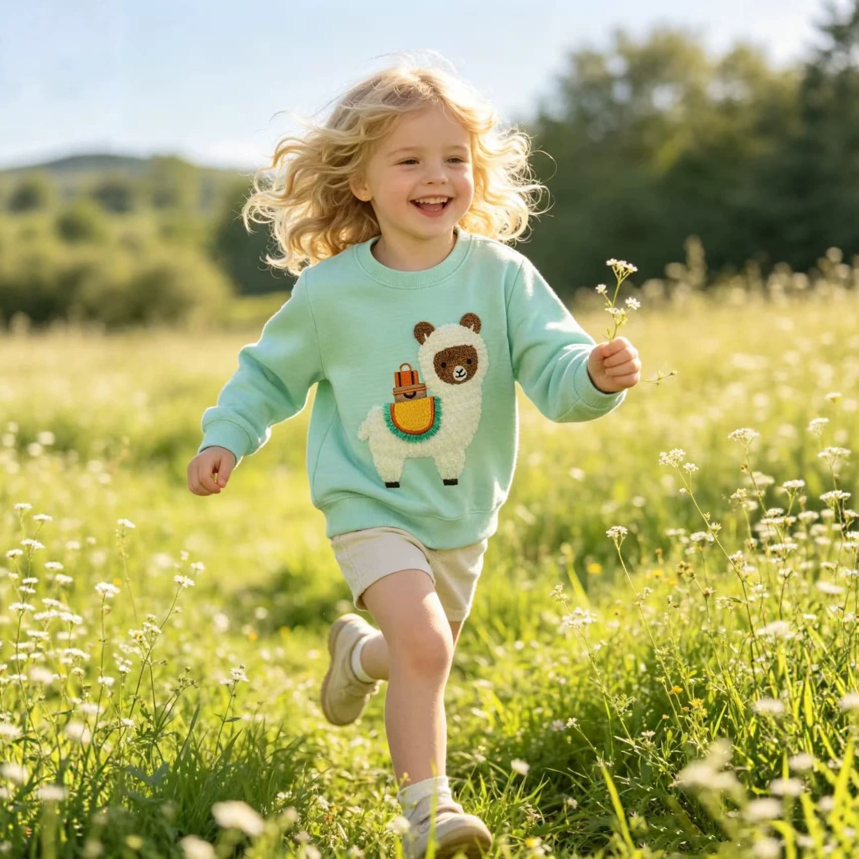 2026 Fall Girls Hoodie Long Sleeve Knit Sweatshirt Kids Clothing EU US Cross-Border