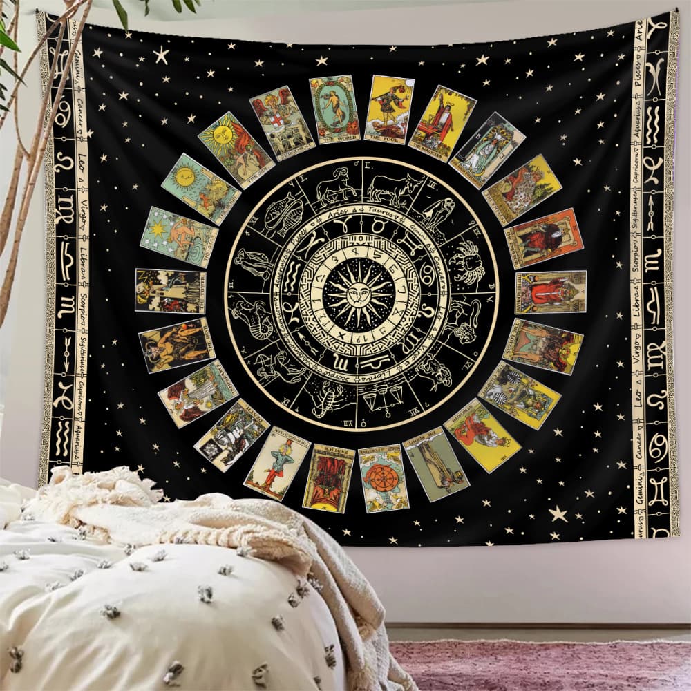 Bohemian Style Wall Hanging Tapestry Decorative Polyester Fiber Machine Knitted Long Rectangle Carpet for Bedroom Living Room