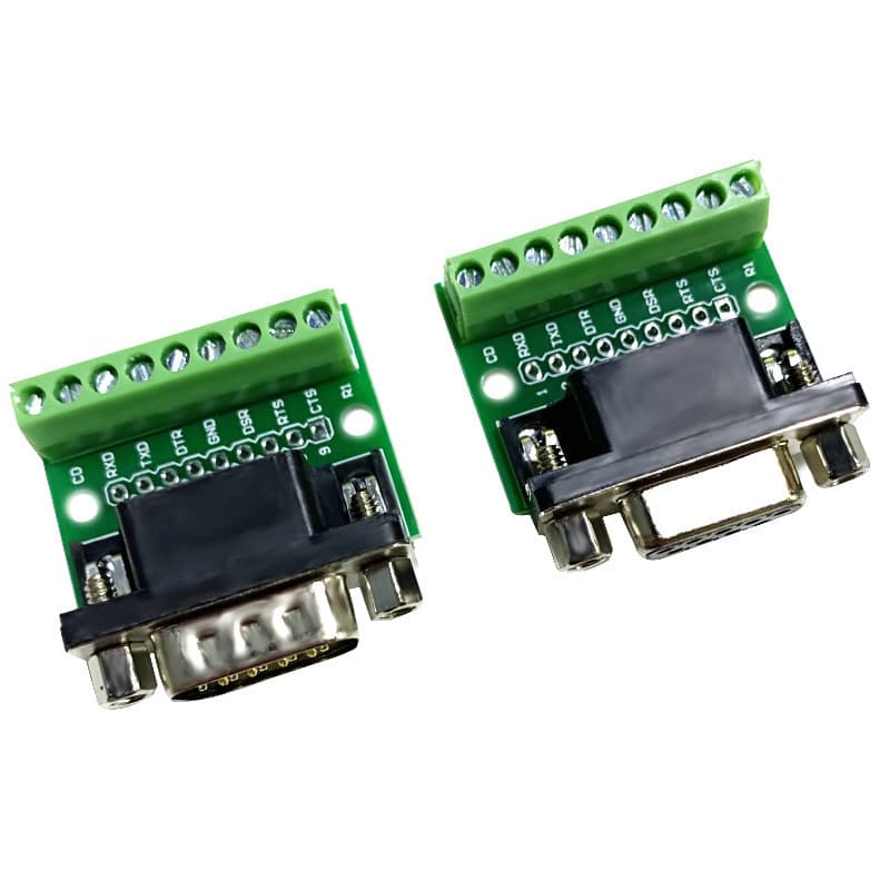 DB9 male/female adapter screw terminal block, 9-pin, 9-hole RS232/RS485 conversion board