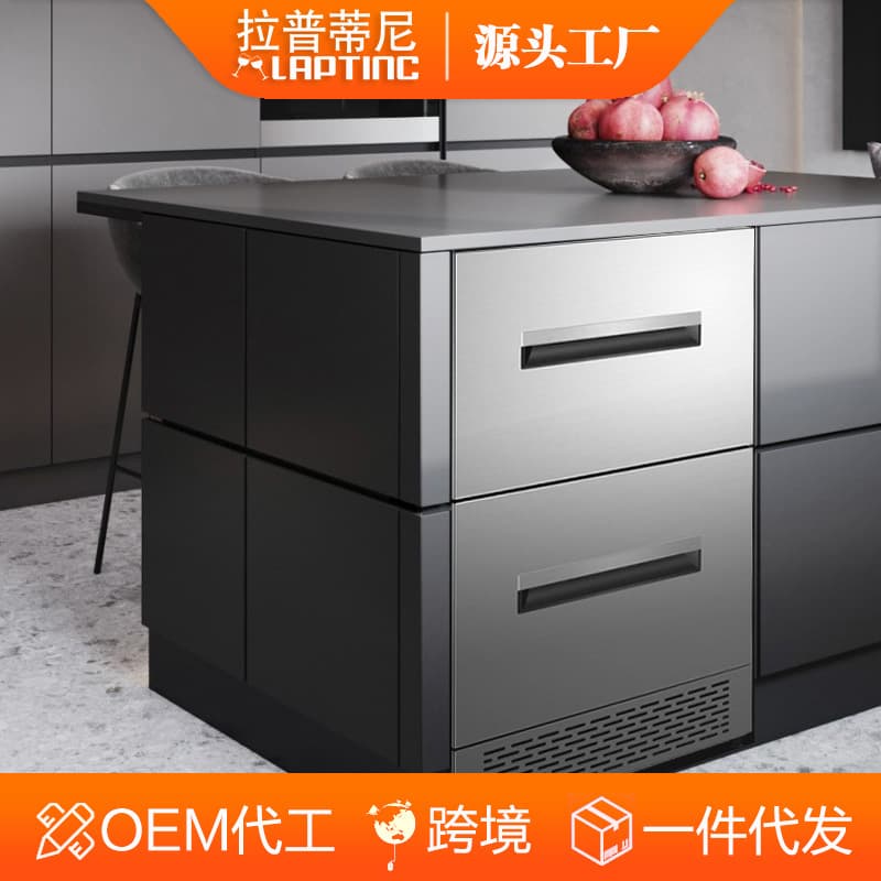 Laptini Wine Refrigerator Counter Drawer Freezer European and American Standard Stainless Steel Outdoor Beverage Cooler