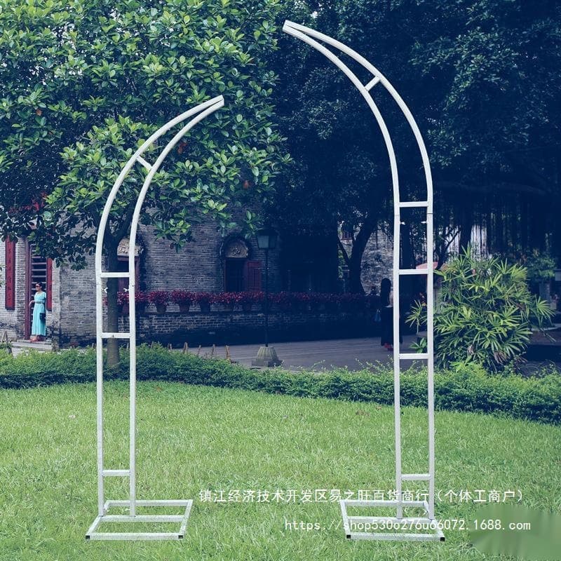 Wedding Horn-Shaped Floral Arch Outdoor Lawn Ceremony Horn-Shaped Flower Arch Stand Prop Moon Arch Frame