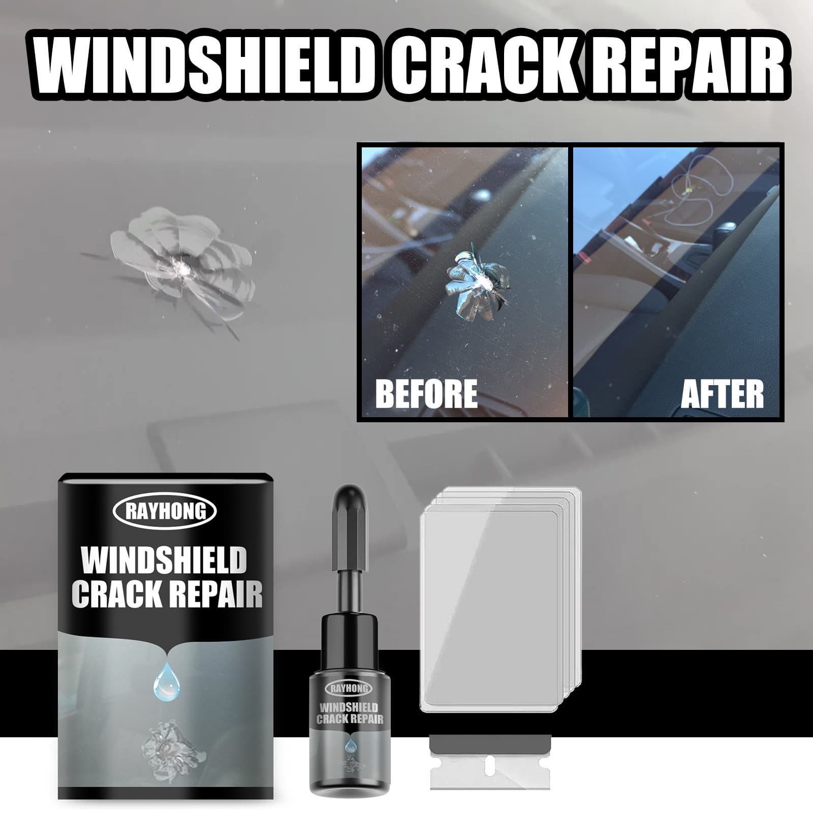 Windshield Crack Repair Liquid for Car Windshield Repair and Glass Crack Filling