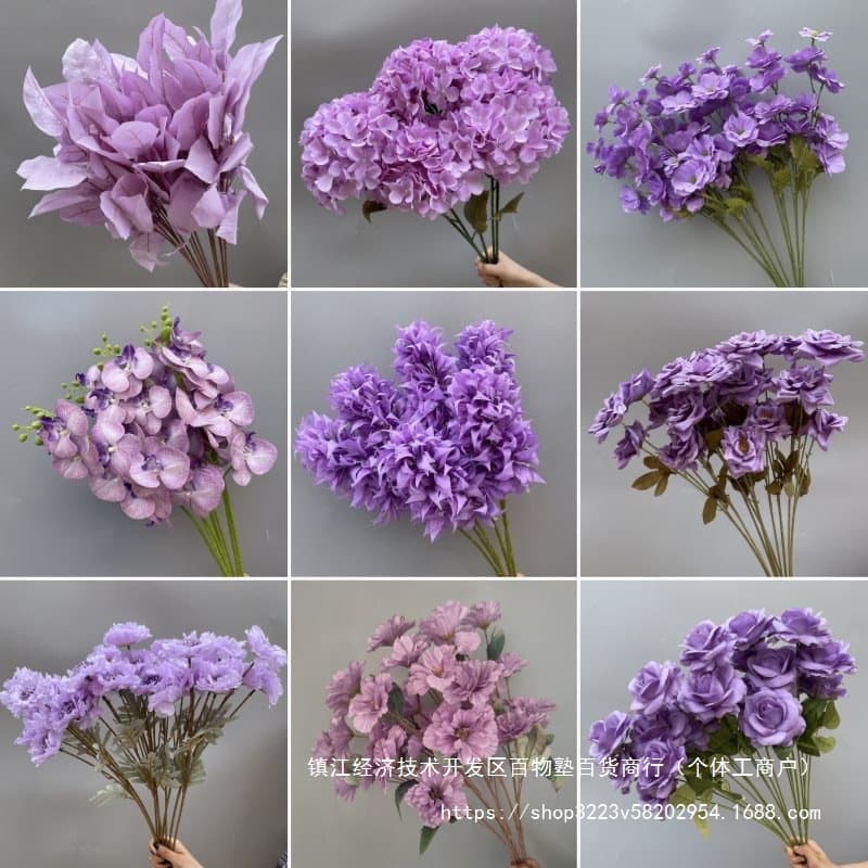 Wedding Purple Series Artificial Flower Poppy Single Lily of the Valley