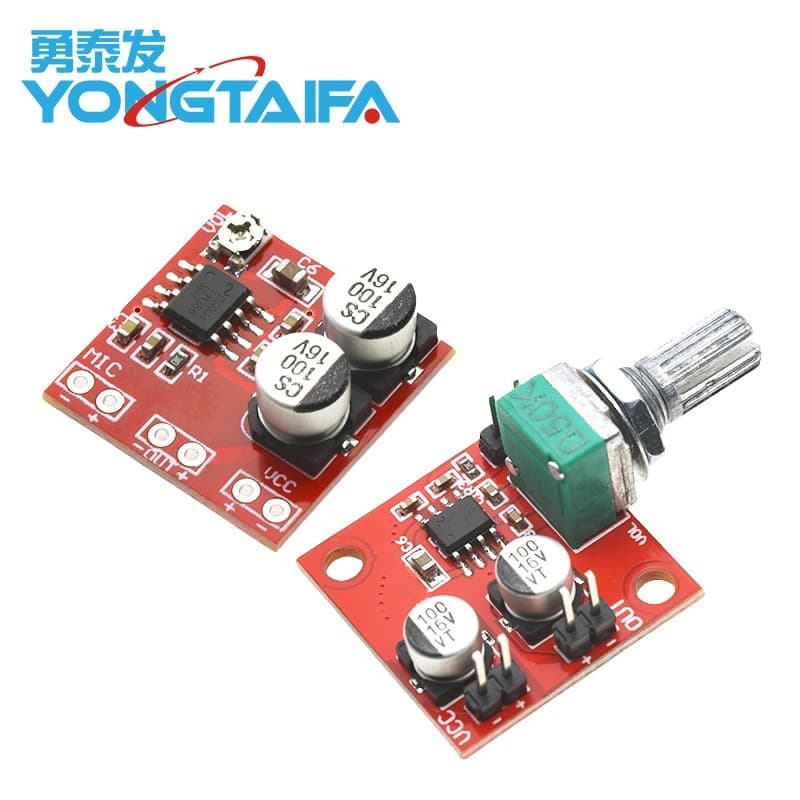 LM386 Electret Microphone Amplifier Board, Microphone Pickup Module, Can Drive Headphones and Low-Power Speakers