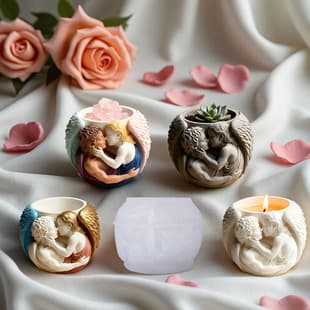Yindian Childlike Whisper Cement Aroma Plaster Cup Mold DIY Epoxy Resin Storage Cup Flower Pot Decoration Silicone Mold