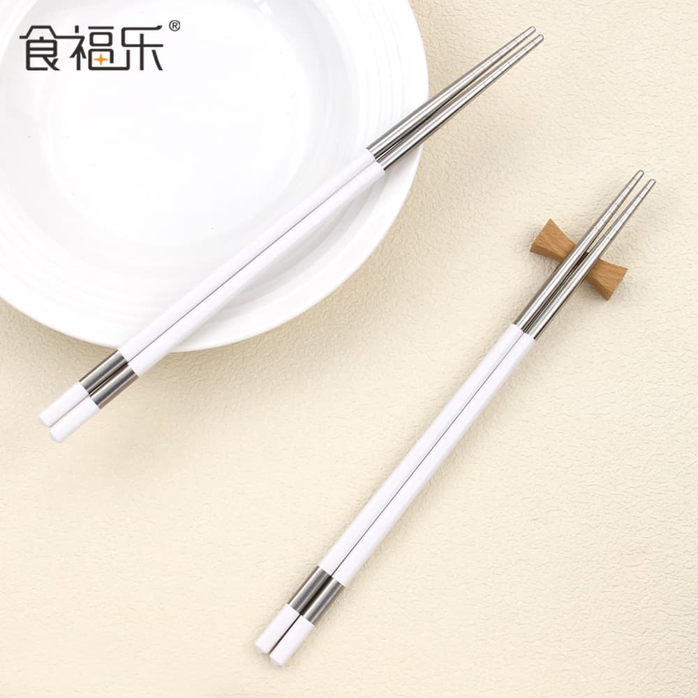 Shifule Stainless Steel Alloy Chopsticks Home Use Serving Chopsticks Anti-Slip High Temperature Resistant Japanese Style Pointed Chopsticks Easy to Clean