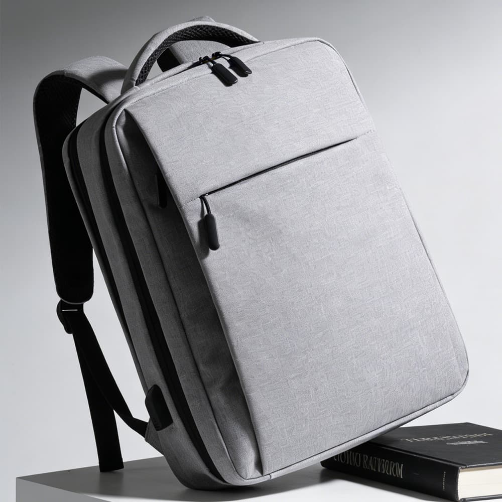 Sesame Baby Minimalist Gray Business Backpack Large Capacity Commuter Laptop Bag 15.6 Inch Notebook Office Bag
