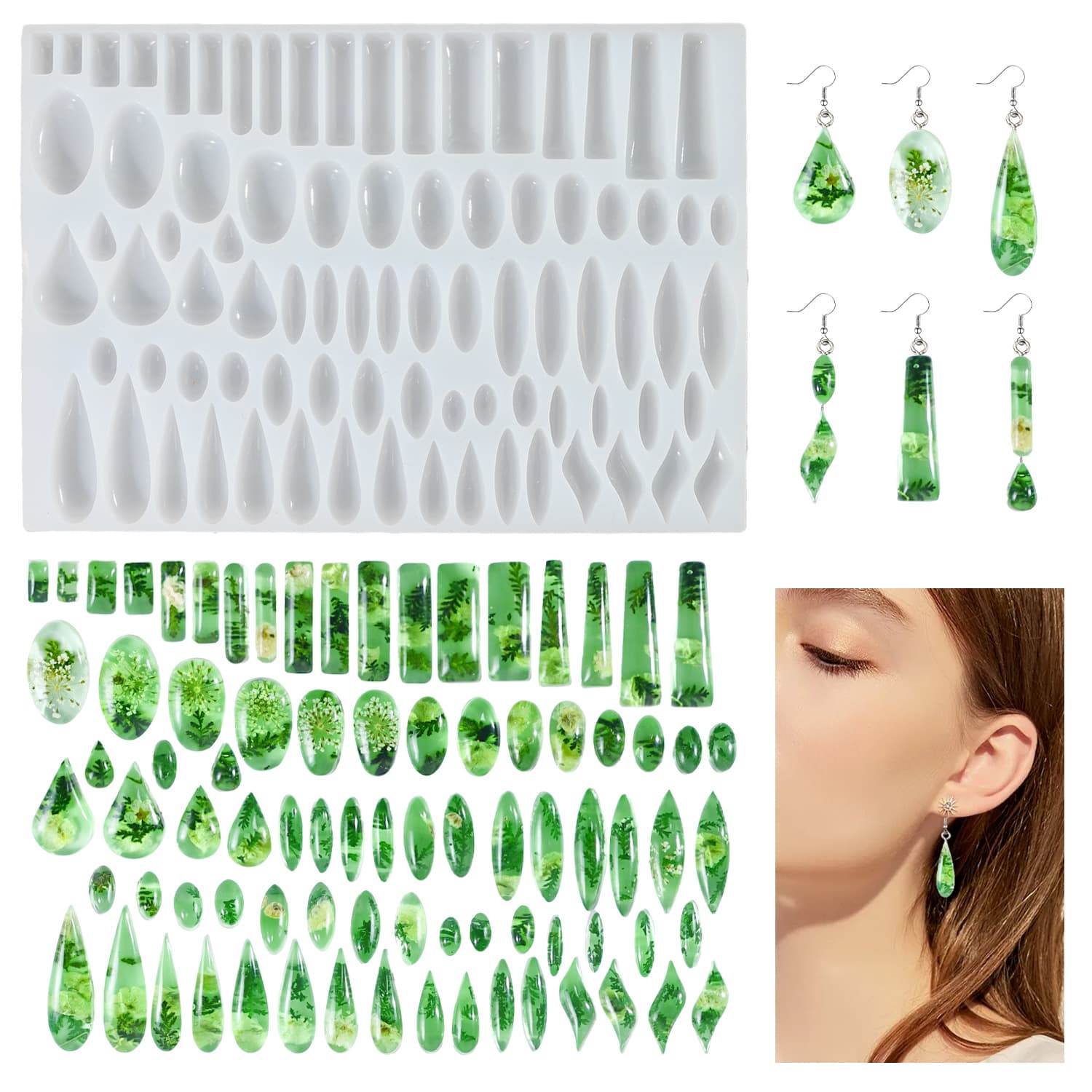 Proud DIY Epoxy Resin Mold Water Drop Long Pendant Silicone Mold Earring Necklace Crystal Epoxy Resin Pendant