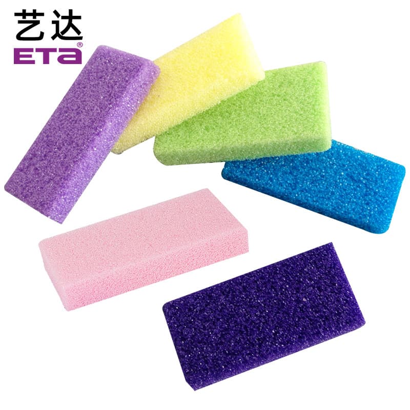Square Multi-colored Foot Pumice Stone for Dead Skin and Callus Removal, PU Pumice File, Disposable Foot Cleaning Tool