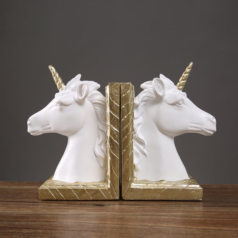 Hot Selling Nordic Style Unicorn Bookend Decoration, Office Desktop Bookshelf Book Rest, Home Decor