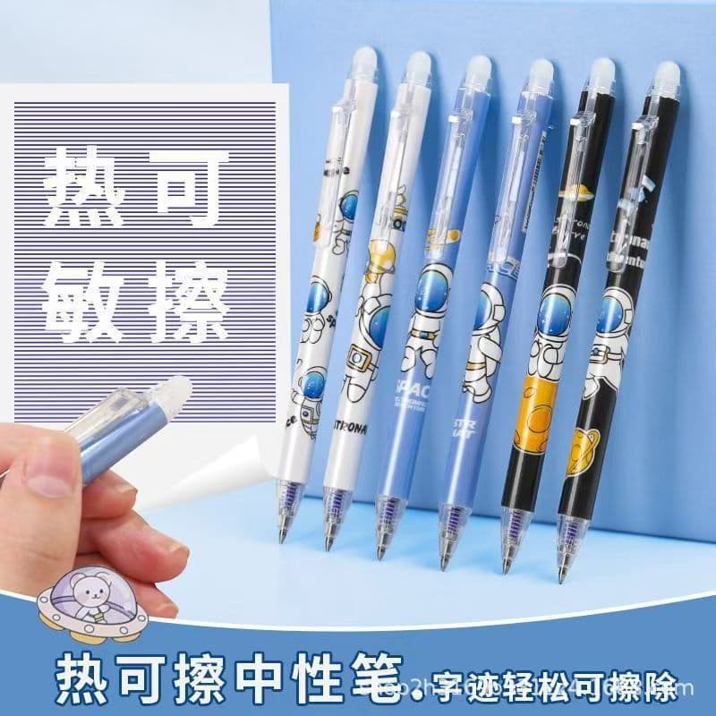 Creative Cartoon Thermal Erasable Pen Student Stationery 0.5mm Crystal Blue Friction Erasable Gel Pen Wholesale