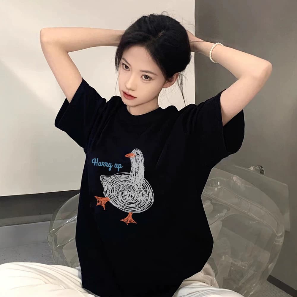 Black pure cotton short-sleeved T-shirt for women 2026 new popular summer fashion age-reducing top loose large size T-shirt trendy