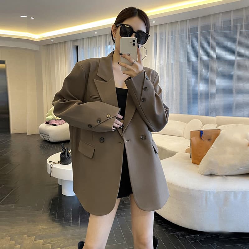 Brown Blazer for Women, High-End Spring/Fall New Style, Internet-Famous Casual Slim Fit Premium Blazer Top