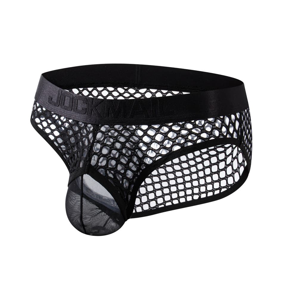 Low Waist Fishing Net Transparent Mesh Men's Underwear Breathable Shaping Abdomen Antibacterial Couple's Triangular Panties