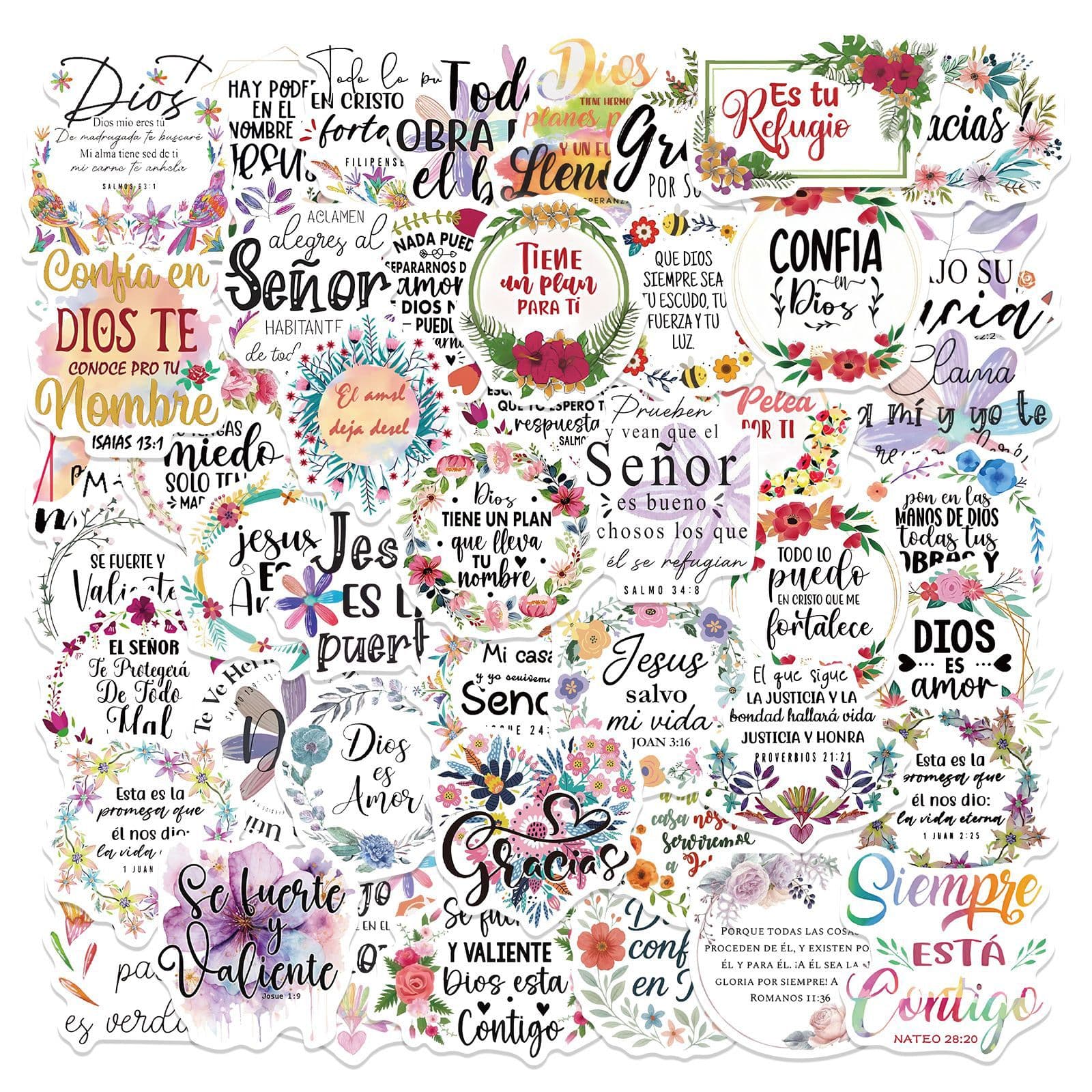 50 cross-border new Spanish motivational language stickers to decorate suitcases, laptops and water cups