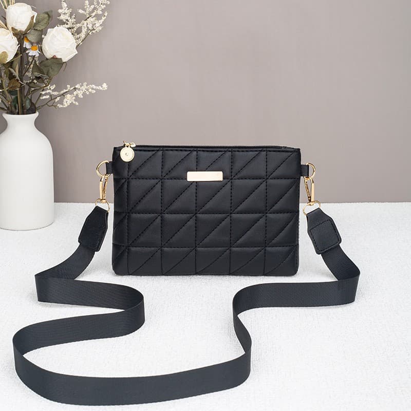 2026 Cross-border Triangle Embroidered Small Square Bag Women's Bag Fashion Versatile Handheld Crossbody Bag