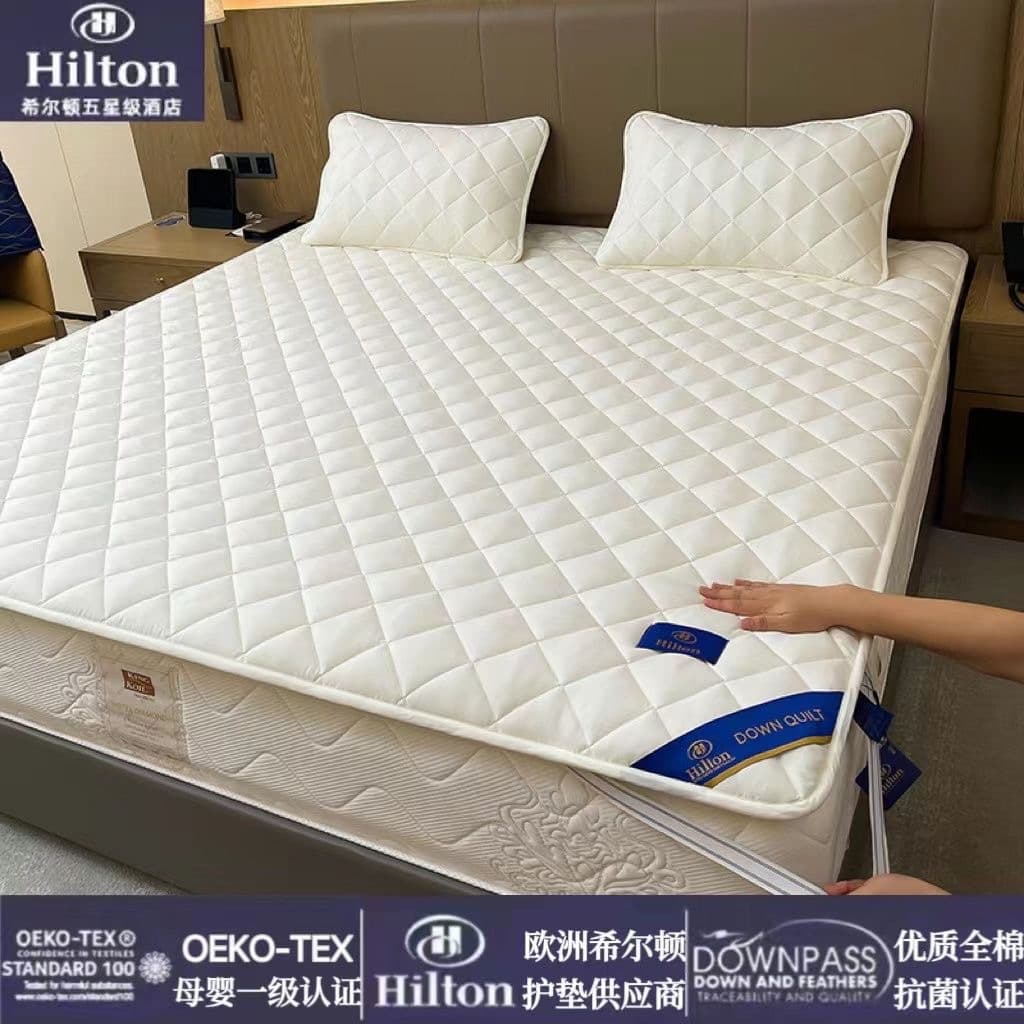 Hilton DoubleTree Hotel 100% Cotton Quilted Fitted Sheets, Mattresses, Full Coverage, Pure Cotton Bed Sheets Wholesale