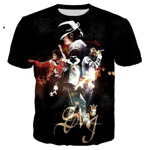 Michael Jackson printed 3D T-shirt for men and women summer casual street hip-hop short-sleeved 2024 cross-border new