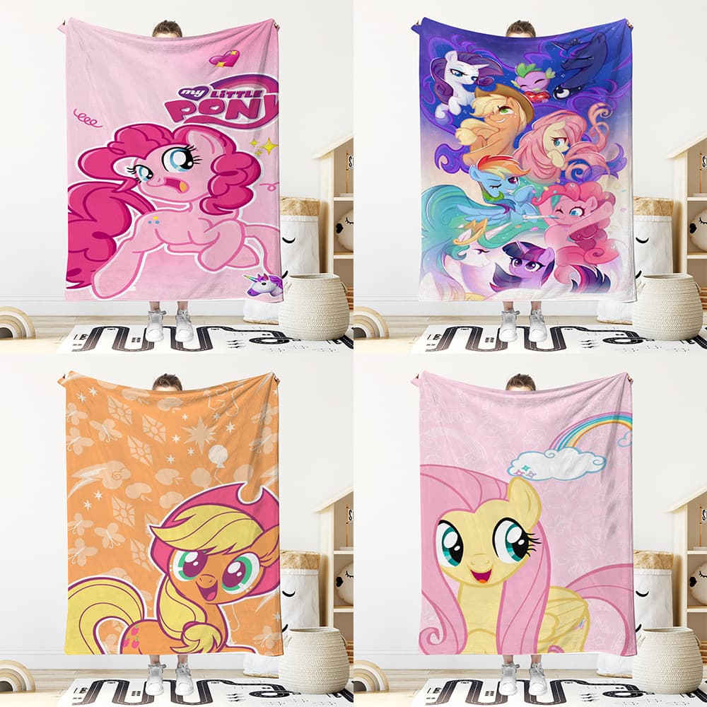 Flannel My Little Pony Blanket Digital Printed Blanket Sofa Air Conditioner Comfort Nap Soft Blanket Cover Blanket
