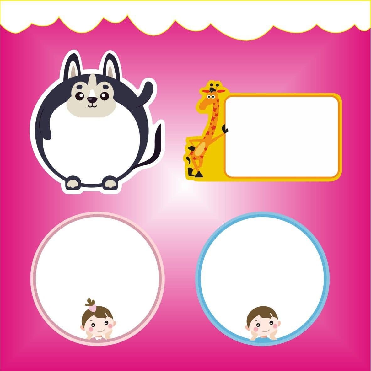 Name Sticker Children Self-Adhesive Name Labels Kindergarten Early Education Training Armband Tags Cartoon Handwriting Stickers