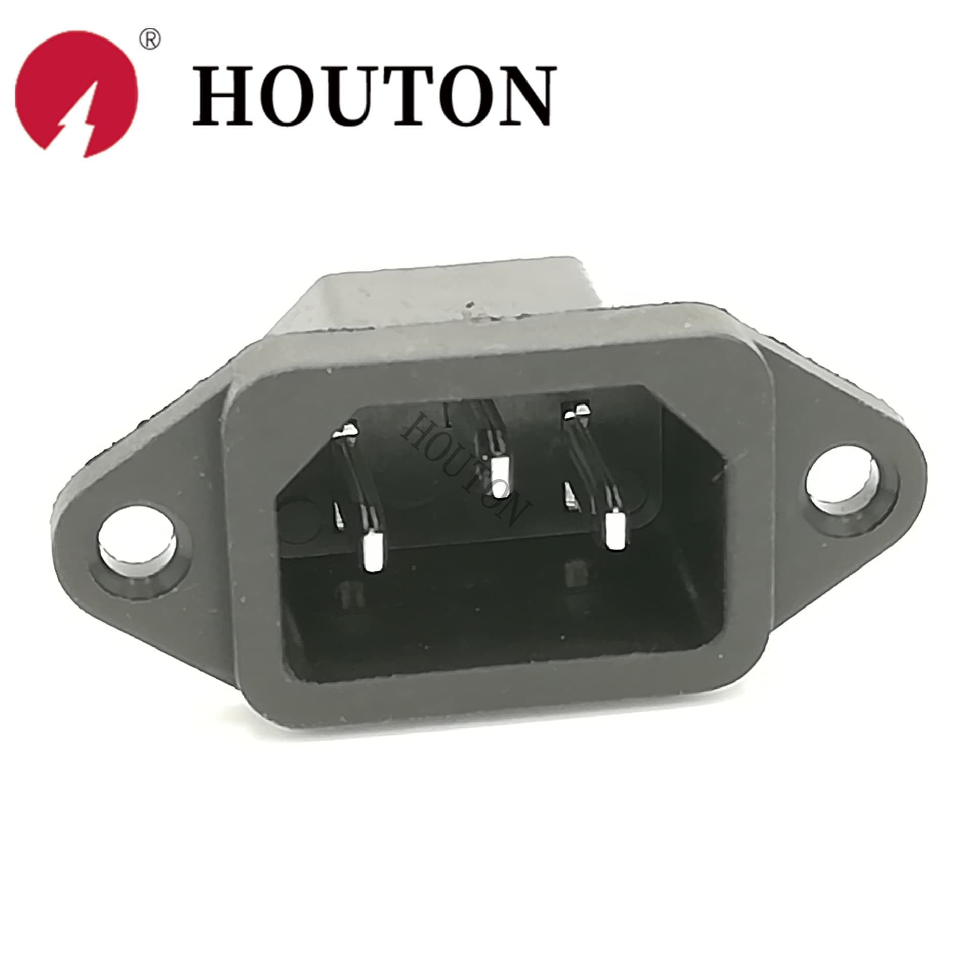 Plum Blossom Tail Socket Male Connector AC Power Socket AC-04 with Screw Holes for Electric Vehicle, Rice Cooker, Chassis Socket