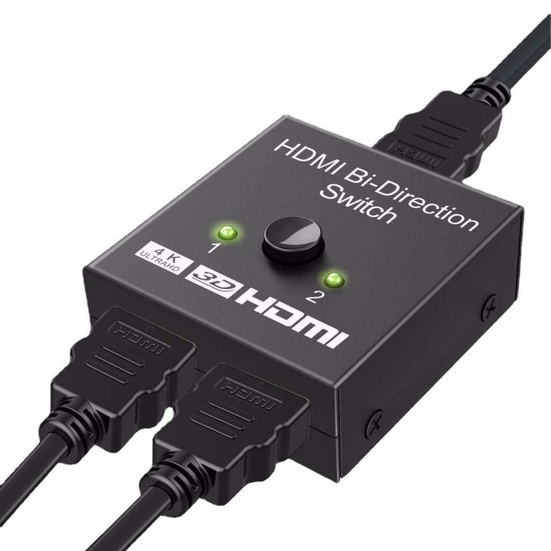 HDMI Switch 2-in-1-out, High-Definition Video 1-in-2-out Smart HDMI Bidirectional Switch Supports 4K*2K