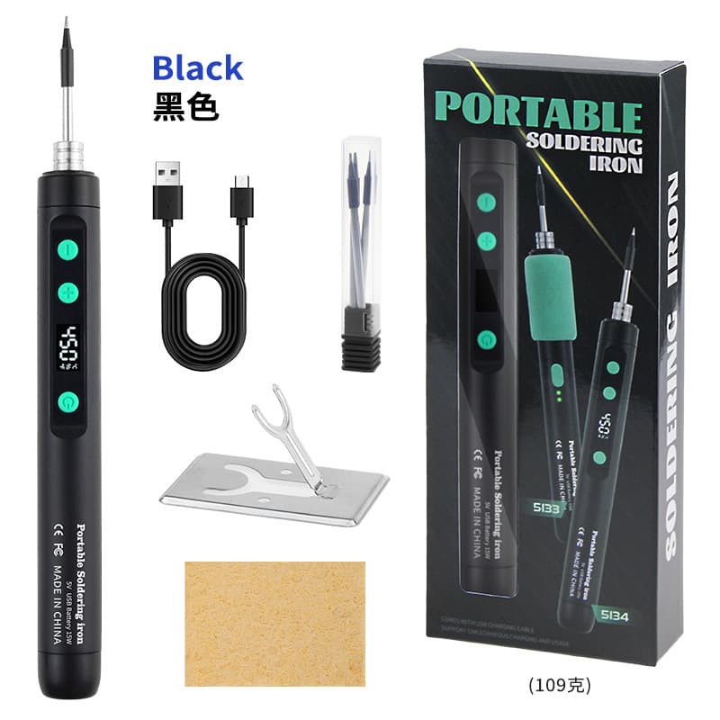 Digital Display USB Portable Charging 5V 15W Wireless Soldering Iron Repair Mini Home Welding Plastic Set