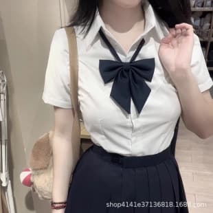 JK Uniform Slim-Fit Long-Sleeve Blouse, Japanese School Style, Versatile White Shirt Set with Sailor Top