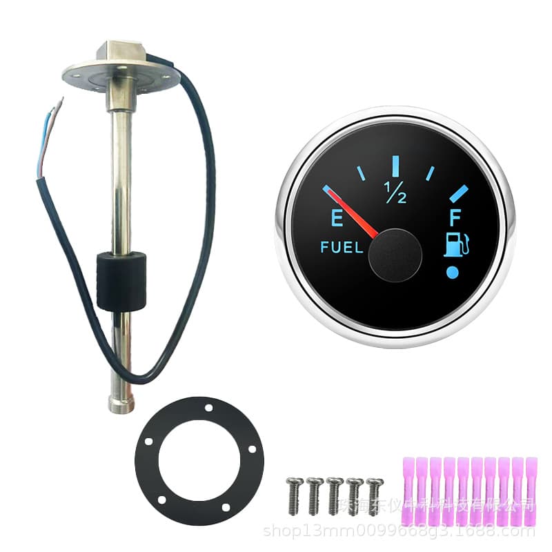 Stainless steel liquid level sensor with seven-color indicator, oil level gauge, oil level sensor resistance value 240-33Ω 0-190Ω