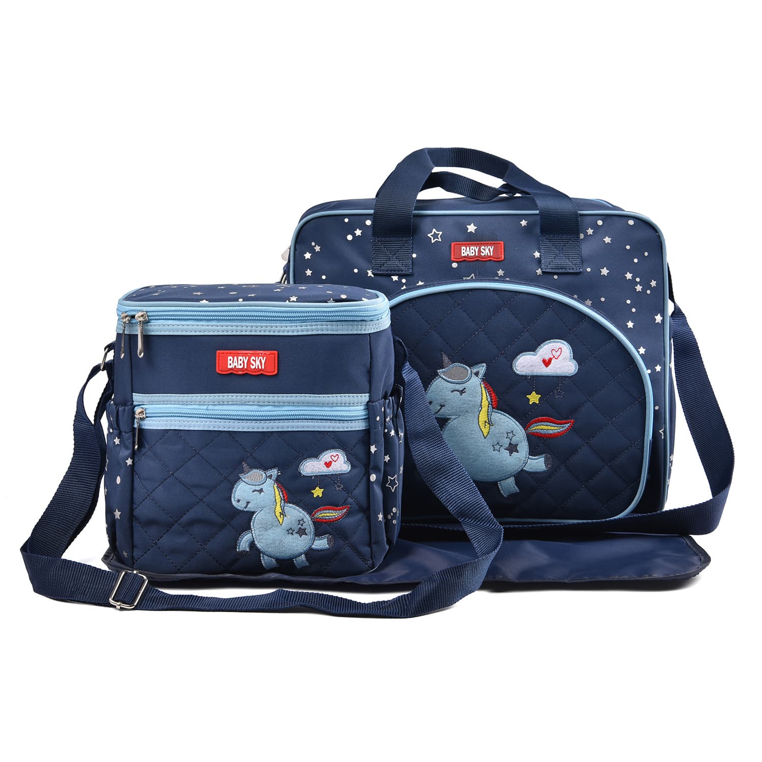Fashion Cartoon Mommy Bag 3-Piece Set, Multi-Functional Large Capacity Single Shoulder Mom Bag, Crossbody Maternity Baby Bag, Diaper Bag