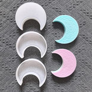 Moon Candle Holder Mold DIY Holiday Decoration Plaster Aromatherapy Candle Holder Silicone Mold 875