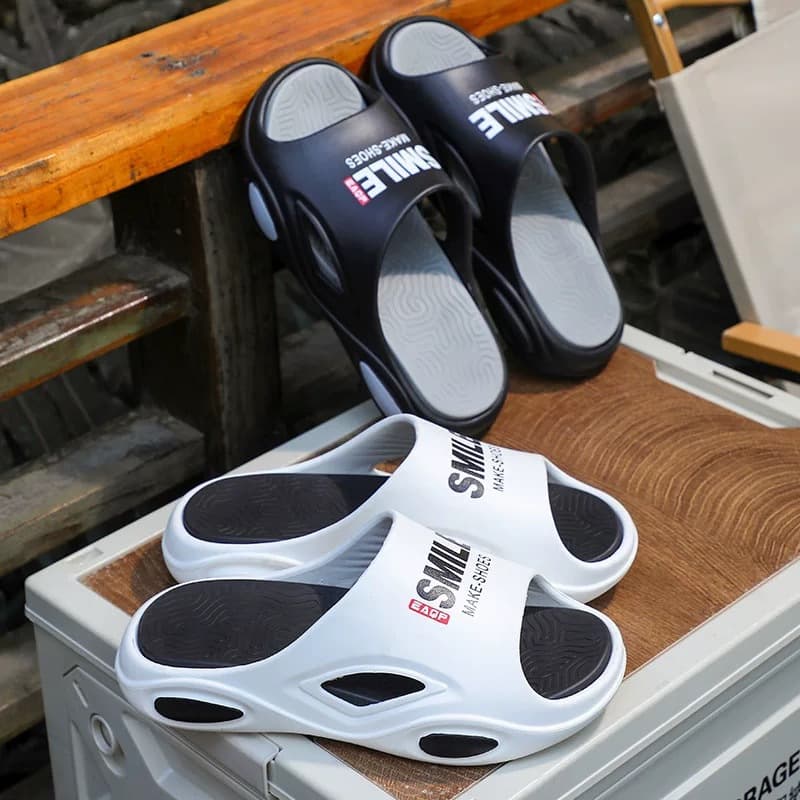 Outdoor non-slip sports slip-on sandals for men in summer, coconut slippers with shoddy feeling, beach shoes, lightweight