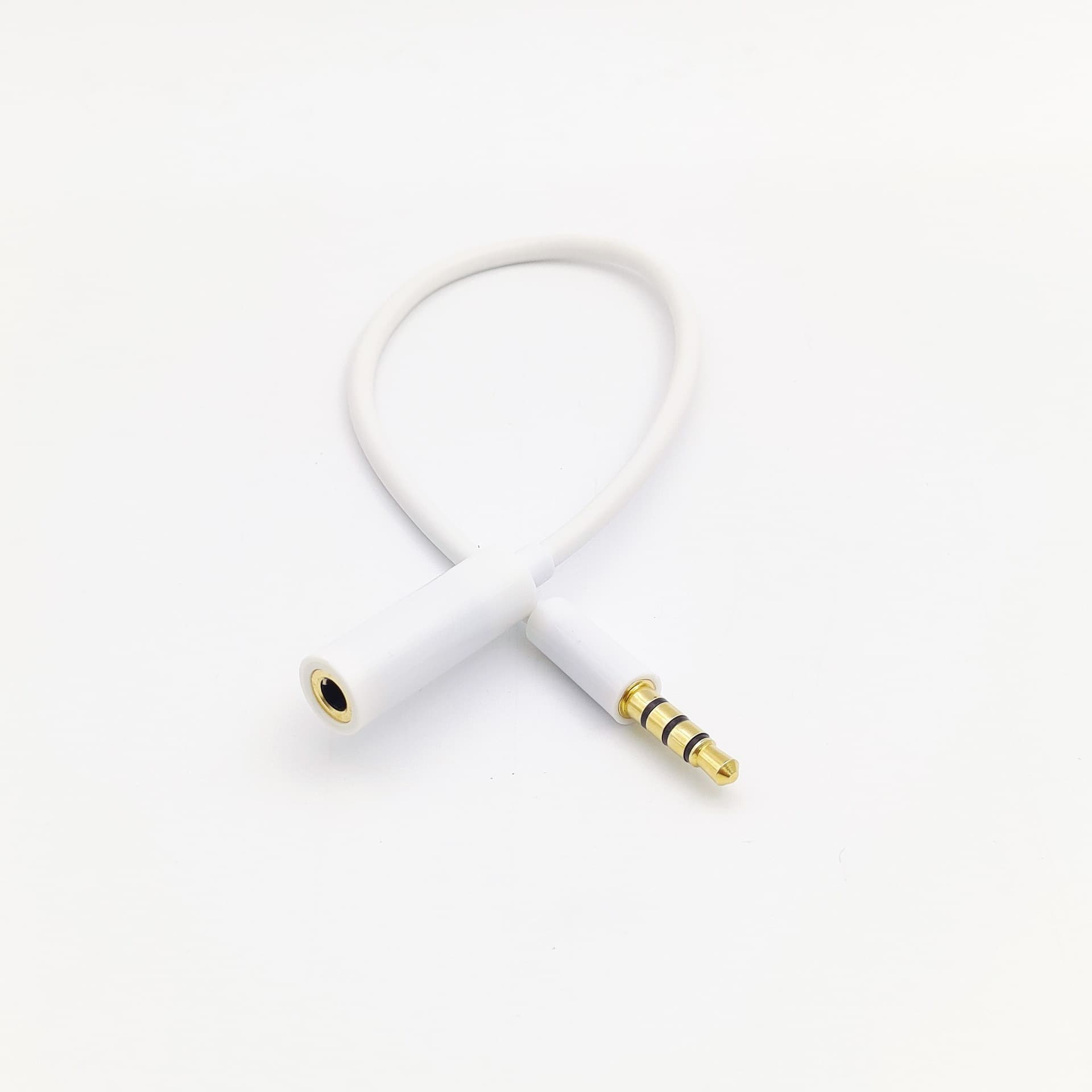 20CM Long 3.5mm Stereo Male to Female Aux Audio Cable Audio Extension Cable 4-Pole Gold-Plated