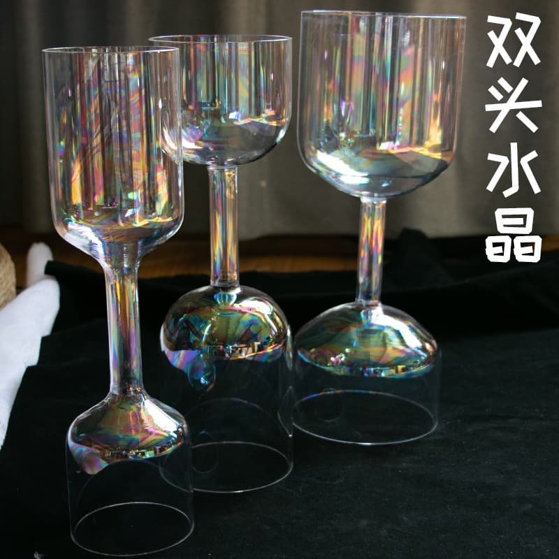 Handheld Singing Bowl, Buddhist Singing Bowl with Double-ended Coated Holy Grail for Sound Therapy, Yoga Ear Pick, Transparent Crystal Bowl Percussion Instrument