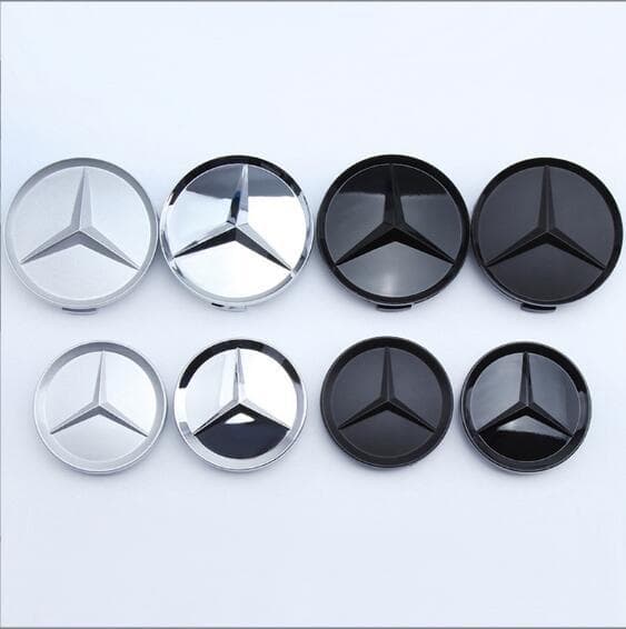 Compatible with Mercedes-Benz Wheel Hub Caps In Stock 75mm 65mm Mercedes Center Hub Cap Emblem Gloss Black Tire Cap Logo
