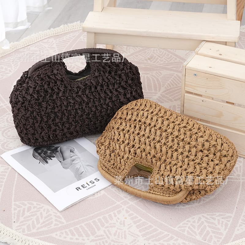 2026 Cross-border New Handwoven Tote Bag for Women Summer New Style Textured Beach Vacation Handbag
