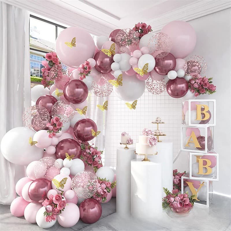 Cross-border Amazon Butterfly Birthday Balloon Chain Set Party Wedding Wedding Room Scene Influencer Decoration Theme Balloons