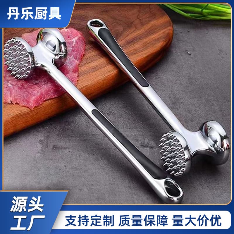 Wholesale manufacturer meat pounding hammer, beef/steak hammer, zinc alloy material with hanging hole design, double-sided solid meat hammer