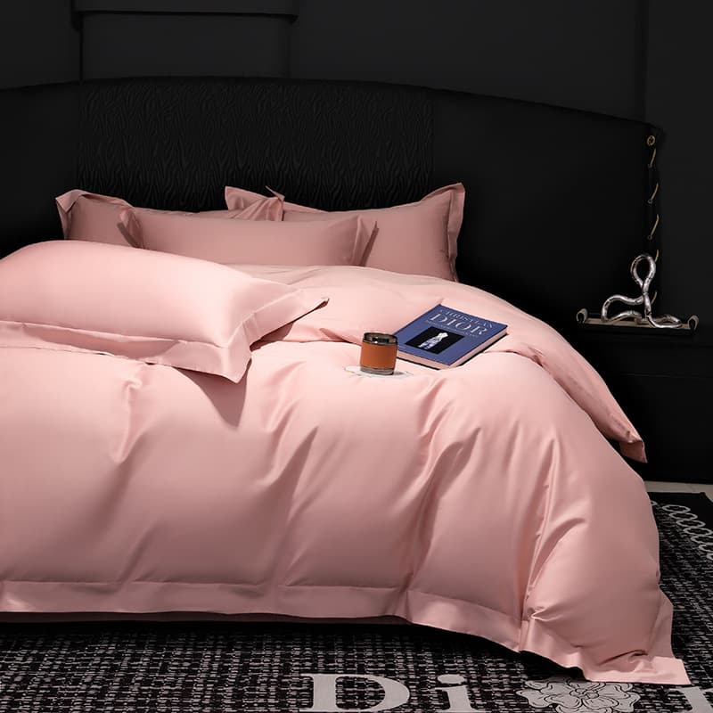 Luxury Style Class A Pure Cotton Solid Color 100s Long-Staple Cotton 4-Piece Set High-End Gift 4-Piece Set Wide Border Duvet