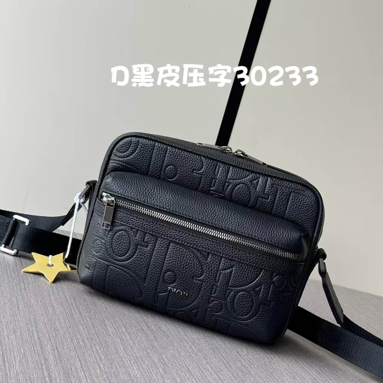 D's New Fashion Trendy Black Logo Saddle Shoulder Bag Crossbody Camera Bag High Quality Bag