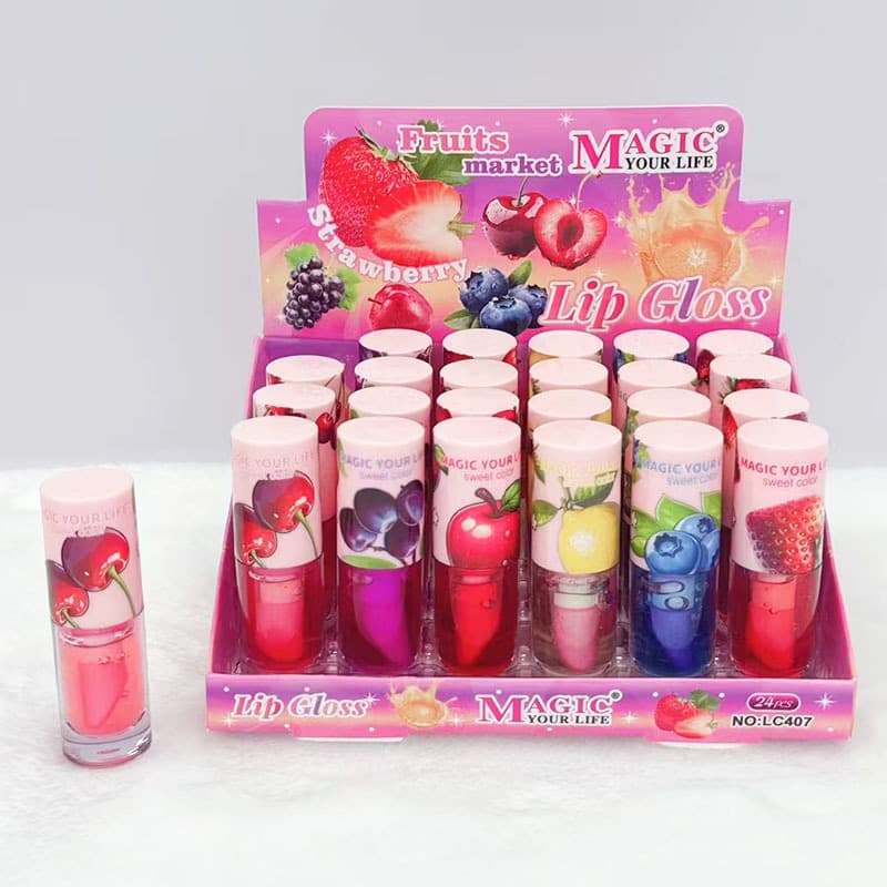 MAGIC new foreign trade cross-border fruit cartoon moisturizing and color-changing lip oil water gloss mirror lip gloss wholesale