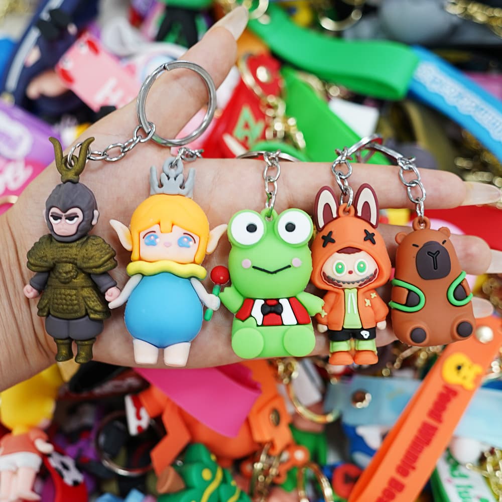 Pvc Keychain Soft Rubber Doll Keyring Pendant Popular Cartoon Figure Blind Box Small Merchandise Small Gift