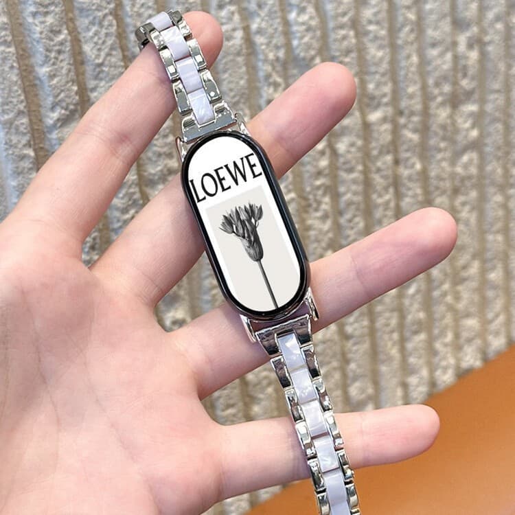 Suitable for Xiaomi Mi Band 10 metal watch strap three-bead splicing resin Xiaomi 9pro replacement Mi 8nfc watch strap