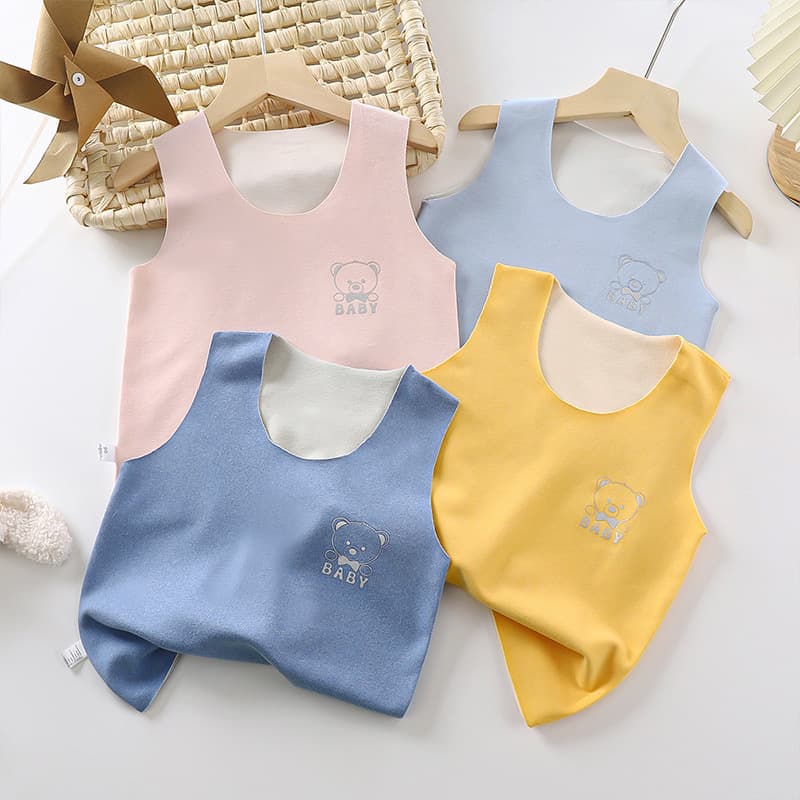 Children's De Velvet Seamless Vest Thermal Base Layer Undershirt for Boys and Girls Wholesale