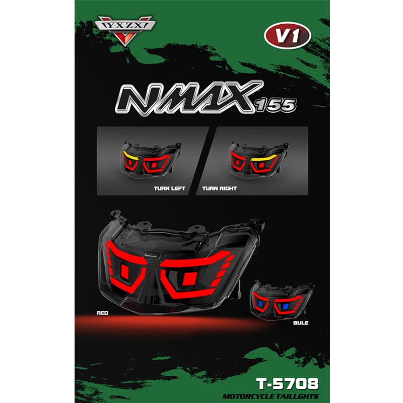 Compatible with YAMAHA NMAX 155 Motorcycle LED Brake Tail Light Modification Turn Signal Brake Light