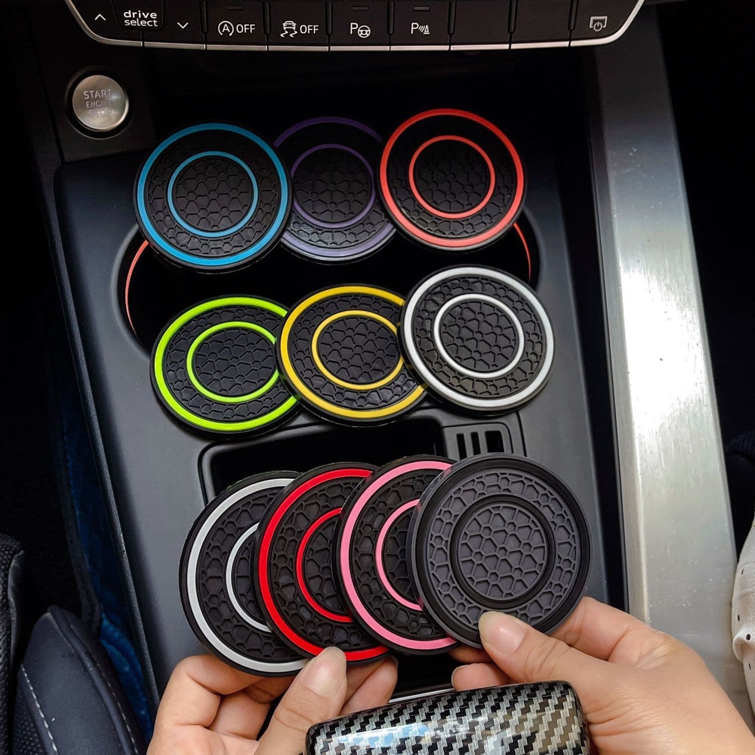 Car Coaster Mat Anti-slip Dustproof Mat 2.75-inch Rubber Water Coaster Central Control Environmentally Friendly Coaster Amazon Hot Sale