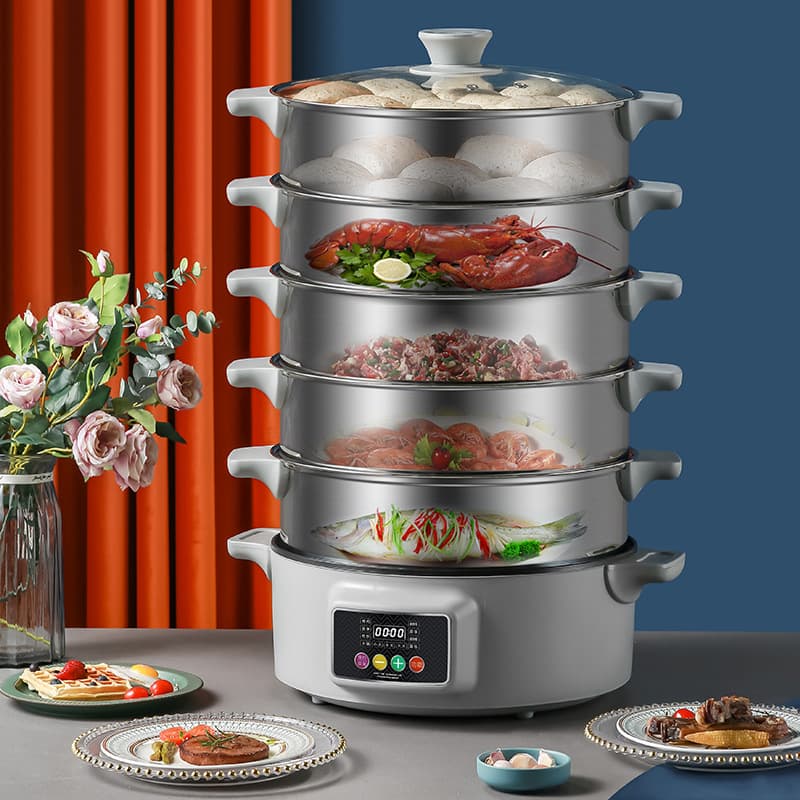 Wholesale Steamer for Home Multifunctional Electric Steamer Three-Tier Large Capacity Auto Shut-off Steamer Steam Pot for Steaming and Cooking Dishes
