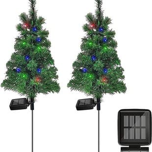 Cross-border Amazon Solar Christmas Tree Lights, Lawn Patio Outdoor Christmas Decoration Landscape Ambient Lights