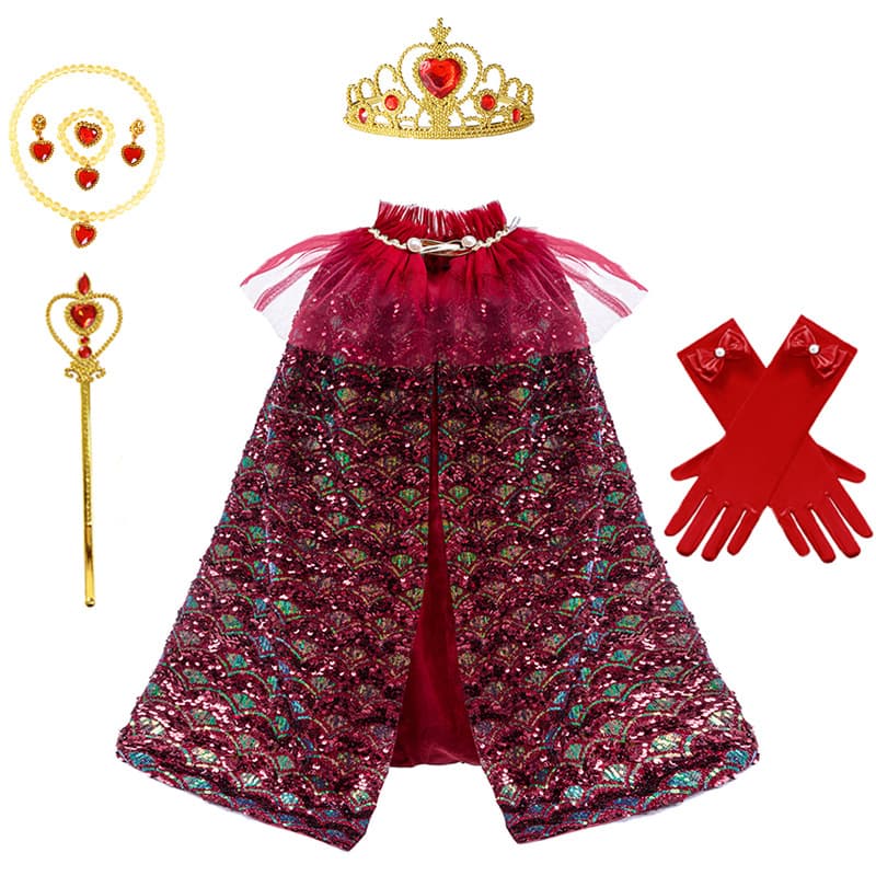 Halloween Frozen Elsa Cape Sequined Hooded Cloak Kids Princess Elsa Girl Spring Summer Shawl